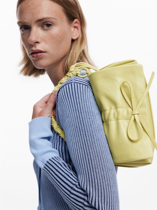 Desigual Handbags - New Desigual Yellow Chartreuse Bow Handbag Purse